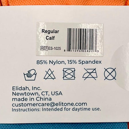 Compression Socks Elitone BetterSleep® Knee High One Size Fits Most Coral Closed Toe