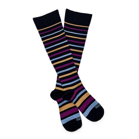 Compression Socks Elitone BetterSleep® Knee High One Size Fits Most Striped Closed Toe