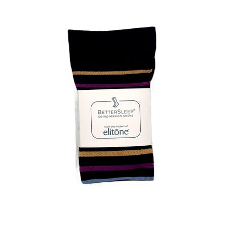 Compression Socks Elitone BetterSleep® Knee High One Size Fits Most Striped Closed Toe