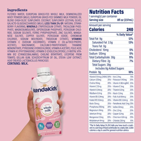 Pediatric Oral Supplement Kendakids® Vita-Boost Shake Smooth Strawberry Flavor 8 oz. Carton Liquid Vitamins / Minerals