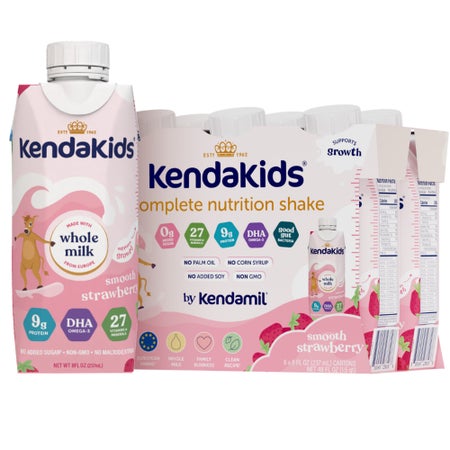 Pediatric Oral Supplement Kendakids® Vita-Boost Shake Smooth Strawberry Flavor 8 oz. Carton Liquid Vitamins / Minerals