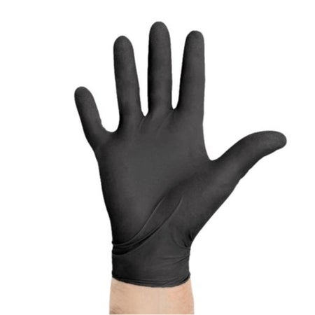 Exam Glove Halyard™ Large 100 per Box NonSterile Nitrile Standard Cuff Length Textured Fingertips Black Chemo Tested / Fentanyl Tested