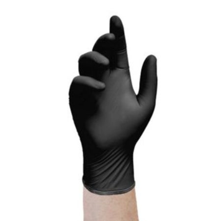 Exam Glove Halyard™ Large 100 per Box NonSterile Nitrile Standard Cuff Length Textured Fingertips Black Chemo Tested / Fentanyl Tested