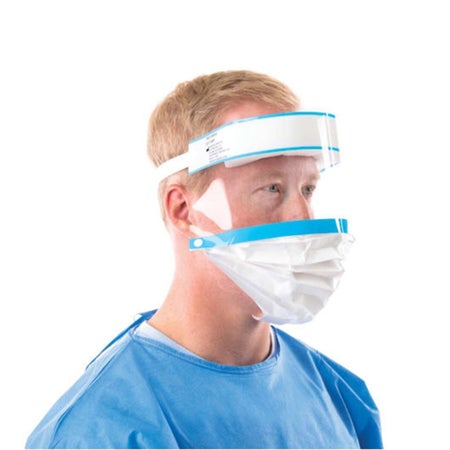 Face Shield with Retractable Splash Guard Steris One Size Fits Most Full Length Anti-fog Reusable NonSterile