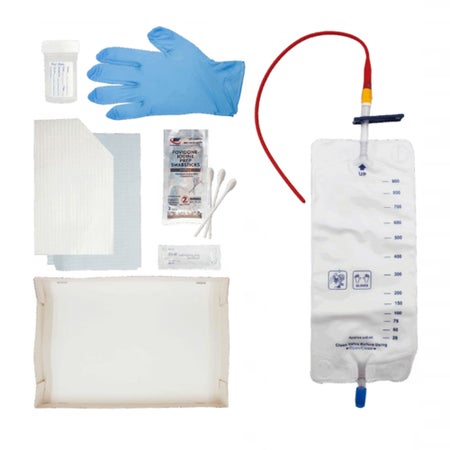 Intermittent Catheter Tray TruCath® Straight Tip 14 Fr. Without Balloon Red Rubber
