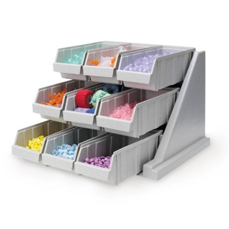 Tiered Bin System Gray Polymer 14-1/4 X 20 X 21 Inch