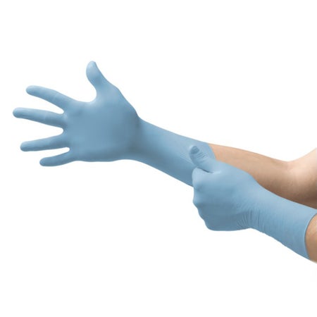 Exam Glove Micro-Touch® Nitrile Sterile X-Large 50 Pairs per Box Sterile Pair Nitrile Extended Cuff Length Textured Fingertips Blue Chemo Tested