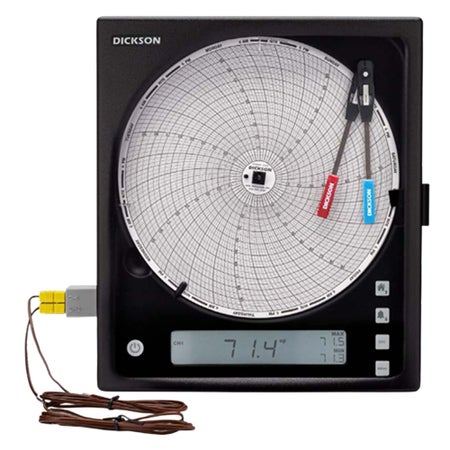 Temperature Chart Recorder Dickson™ 24-Hour / 7-Day Switchable