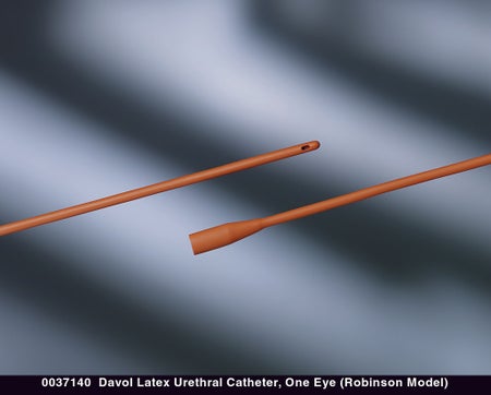 Urethral Catheter Davol® Robinson Tip Red Rubber 10 Fr. 16 Inch Length