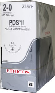 Absorbable Suture with Needle PDS™ II Polydioxanone CT 1/2 Circle Taper Point Needle Size 2-0 Monofilament