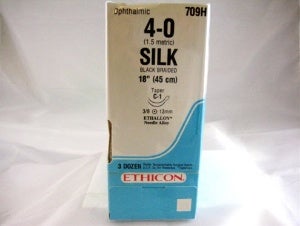 Nonabsorbable Suture with Needle Perma-Hand™ Silk C-1 3/8 Circle Taper Cutting Needle Size 4-0 Braided