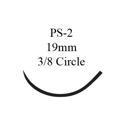 Absorbable Suture with Needle PDS™ II Polydioxanone PS-2 3/8 Circle Precision Reverse Cutting Needle Size 5-0 Monofilament
