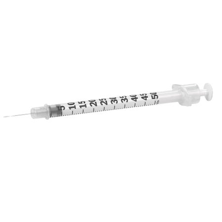 Standard Insulin Syringe with Needle Lo-Dose™ Micro-Fine™ 0.5 mL 1/2 Inch 28 Gauge NonSafety Regular Wall