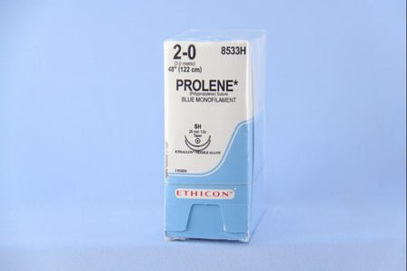 Nonabsorbable Suture with Needle Prolene™ Polypropylene SH 1/2 Circle Taper Point Needle Size 2-0 Monofilament