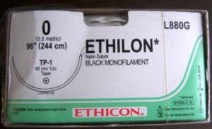 Nonabsorbable Suture with Needle Ethilon™ Nylon TP-1 1/2 Circle Taper Point Needle Size 0 Monofilament