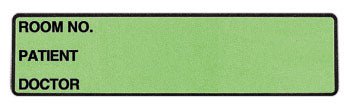 Pre-Printed Label Wide-Trak™ Chart Tab Green Paper Room No_Paitent_Doctor_ Black Patient Information 1-1/2 X 4 Inch