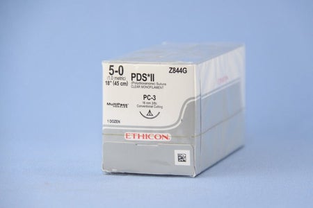 Absorbable Suture with Needle PDS™ II Polydioxanone PC-3 3/8 Circle Precision Conventional Cutting Needle Size 5-0 Monofilament