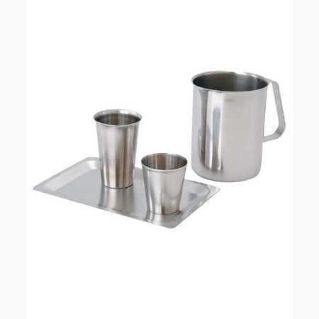 Service Tray Medegen 6-5/8 X 10-1/8 X 3/8 Inch Silver Stainless Steel