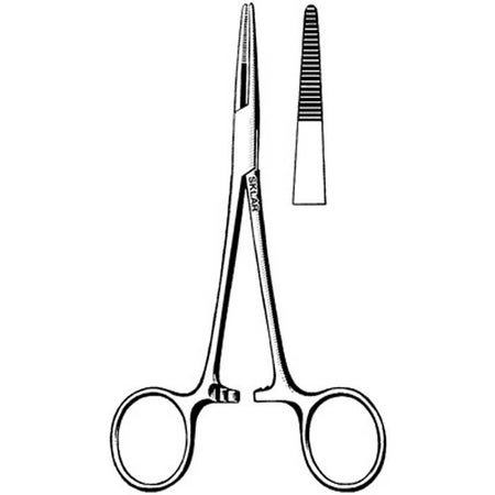 Hemostatic Forceps Sklar® Kelly 5-1/2 Inch Length OR / Surgical Grade German Stainless Steel NonSterile Locking Finger Ring Handle Straight Serrated Tips