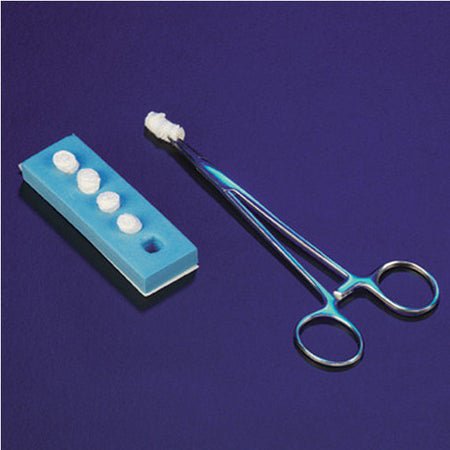Surgical Kittner Sponge X-Ray Detectable Cotton Twill 3/8 Inch Diameter 5 Count Foam Count Holder Sterile