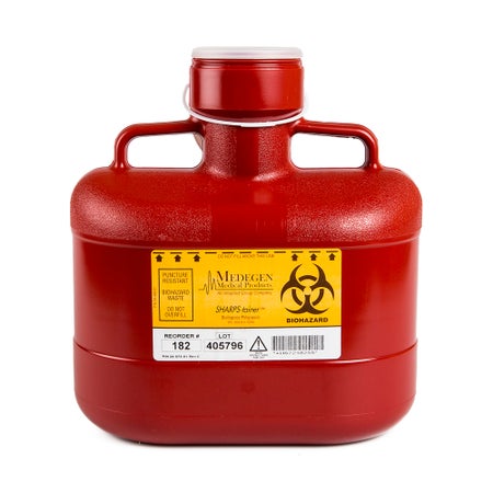 Sharps Container Sharps-Tainer® Red Base 11 H X 10 W X 6 D Inch Vertical Entry 1.55 Gallon