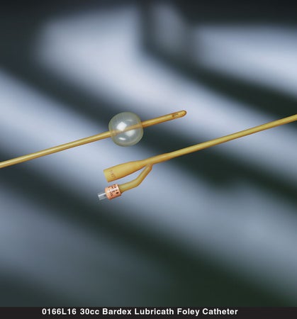 Foley Catheter Bardex® Lubricath® 2-Way Standard Tip 30 cc Balloon 16 Fr. Hydrophilic Polymer Coated Latex