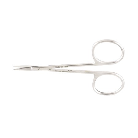 Iris Scissors Vantage® 4-1/8 Inch Length Floor / Office Grade Pakistani Stainless Steel NonSterile Finger Ring Handle Straight Sharp Tip / Sharp Tip