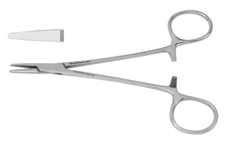 Needle Holder Vantage® Webster 5 Inch Length Smooth Jaws Finger Ring Handle