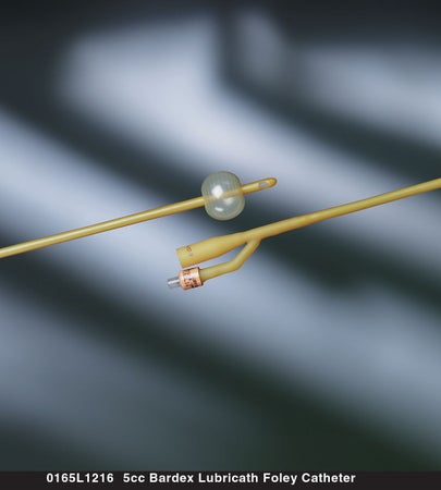 Foley Catheter Bardex® Lubricath® 2-Way Standard Tip 5 cc Balloon 28 Fr. Hydrophilic Polymer Coated Latex