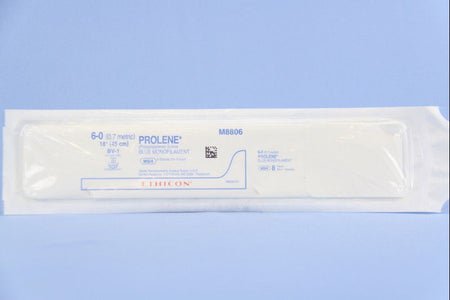 Nonabsorbable Suture with Needle Prolene™ Polypropylene BV-1 3/8 Circle Taper Point Needle Size 6-0 Monofilament