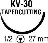 Nonabsorbable Suture with Needle Ti-Cron™ Polyester KV-30 1/2 Circle Diamond Point Needle Size 1-0 Braided