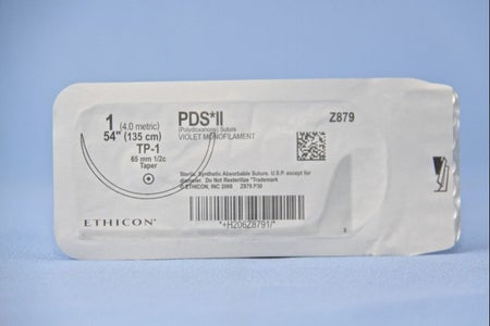 Absorbable Suture with Needle PDS™ II Polydioxanone TP-1 1/2 Circle Taper Point Needle Size 1 Monofilament
