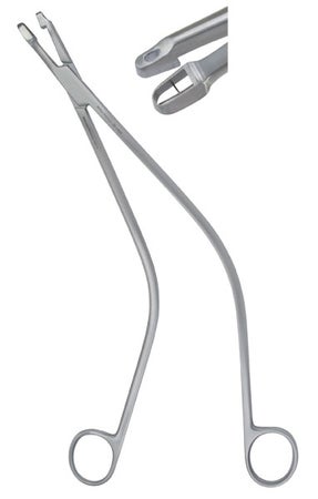 Uterine Biopsy Forceps Miltex® Schubert 9-1/2 Inch Length OR / Surgical Grade German Stainless Steel NonSterile NonLocking Finger Ring Handle Straight 5 X 9 mm Triangular Bite