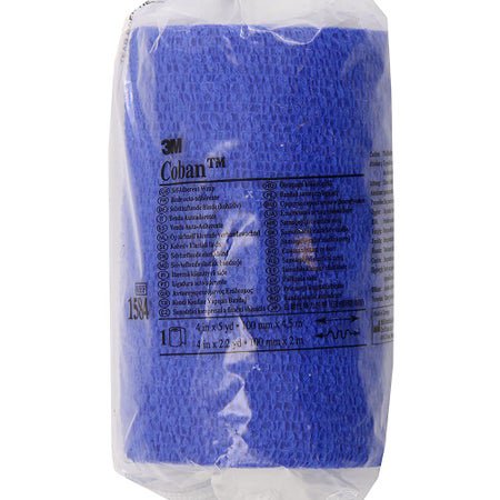 Cohesive Bandage 3M™ Coban™ 4 Inch X 5 Yard Self-Adherent Closure Blue NonSterile Standard Compression