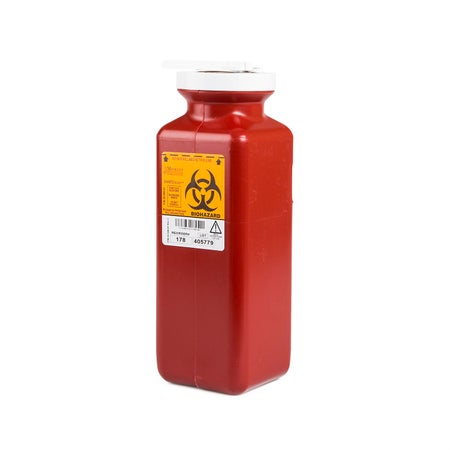 Sharps Container Sharps-Tainer® Red Base 10 H X 3-1/2 W X 3-1/2 D Inch Vertical Entry 0.425 Gallon