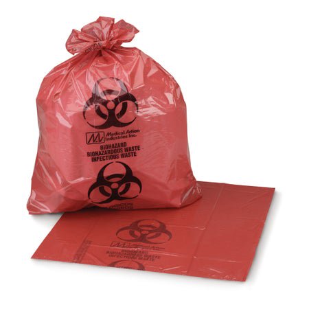 Biohazard Waste Bag McKesson Biohazard Symbol / Infectious Waste 30 to 33 gal. Red 31 X 41 Inch