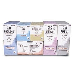 Absorbable Suture with Needle PDS™ II Polydioxanone BV-1 3/8 Circle Taper Point Needle Size 7-0 Monofilament