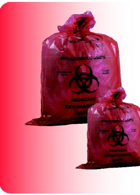 Biohazard Waste Bag Biohazard Symbol / Biohazardous Waste / Infectious Waste 5 to 6 gal. Red 16 X 24 Inch