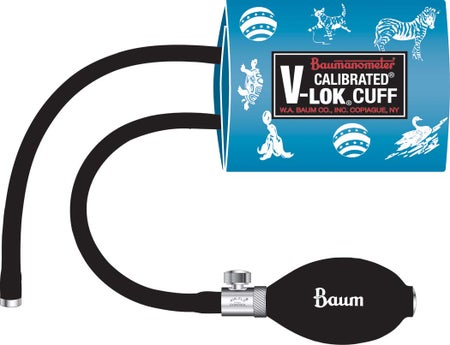 Reusable Blood Pressure Cuff and Bulb Calibrated® V-Lok® 10 to 19 cm Limb Polyester Fabric Cuff Infant Cuff