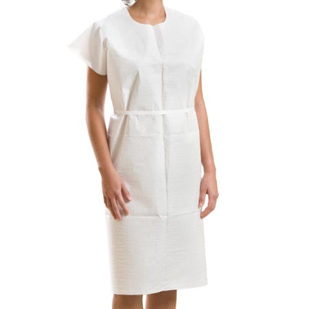 Patient Exam Gown Medium / Large White Disposable