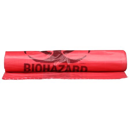 Kick Bucket Waste Bag McKesson Biohazard Symbol / Biohazard / Anti-Static 7 to 10 gal. Red 8 X 12 X 24 Inch