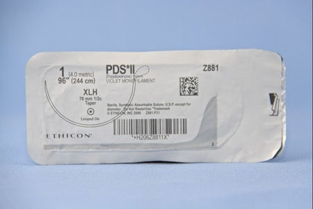 Absorbable Suture with Needle PDS™ II Polydioxanone XLH 1/2 Circle Taper Point Needle Size 1 Monofilament
