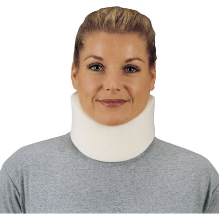 Cervical Collar DeRoyal® Low Contoured / Medium Density Adult Large One-Piece 2-1/2 Inch Height 18 Inch Length