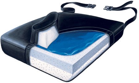 Level Seat Cushion with Pommel Slide Guard 18 W X 16 L X 3 D Inch Foam / Gel