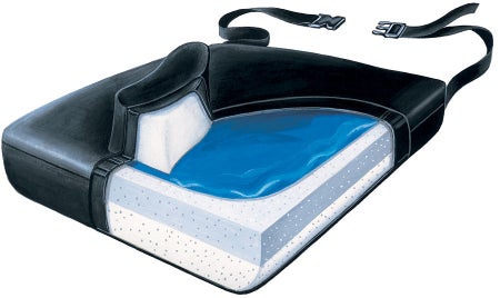 Level Seat Cushion with Pommel Slide Guard 16 W X 18 L X 3 D Inch Foam