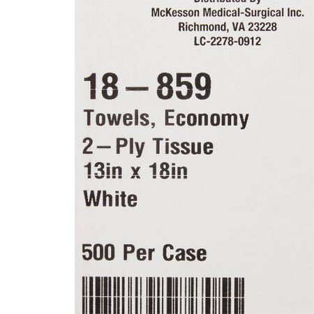 Procedure Towel McKesson 13 W X 18 L Inch White NonSterile