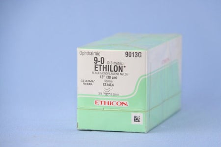 Nonabsorbable Suture with Needle Ethilon™ Polyamide CS140-6 3/8 Circle Ophthalmic Spatula Needle Size 9-0 Monofilament