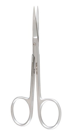 Iris Scissors Miltex® 4 Inch Length OR / Surgical Grade German Stainless Steel NonSterile Finger Ring Handle Straight Sharp Tip / Sharp Tip