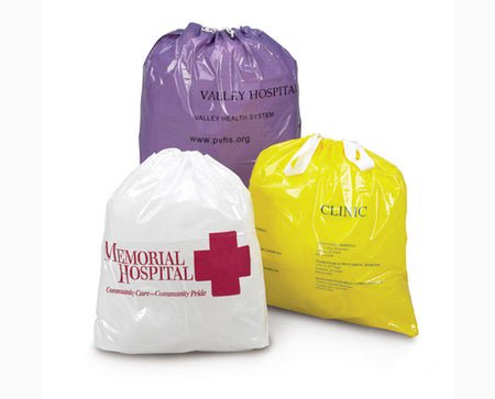 Patient Belongings Bag 20 X 20 Inch Polyethylene Drawstring Closure White