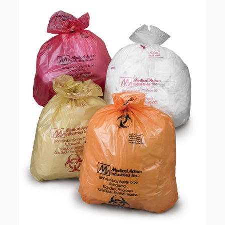 Autoclavable Biohazard Waste Bag Biohazard Symbol / Biohazardous Waste to be Autoclaved 7 to 10 gal. Orange 19 X 24 Inch
